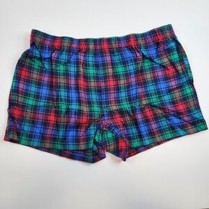Lands End Plaid Boxer Shorts in Red, Green, and Blue Size XXL